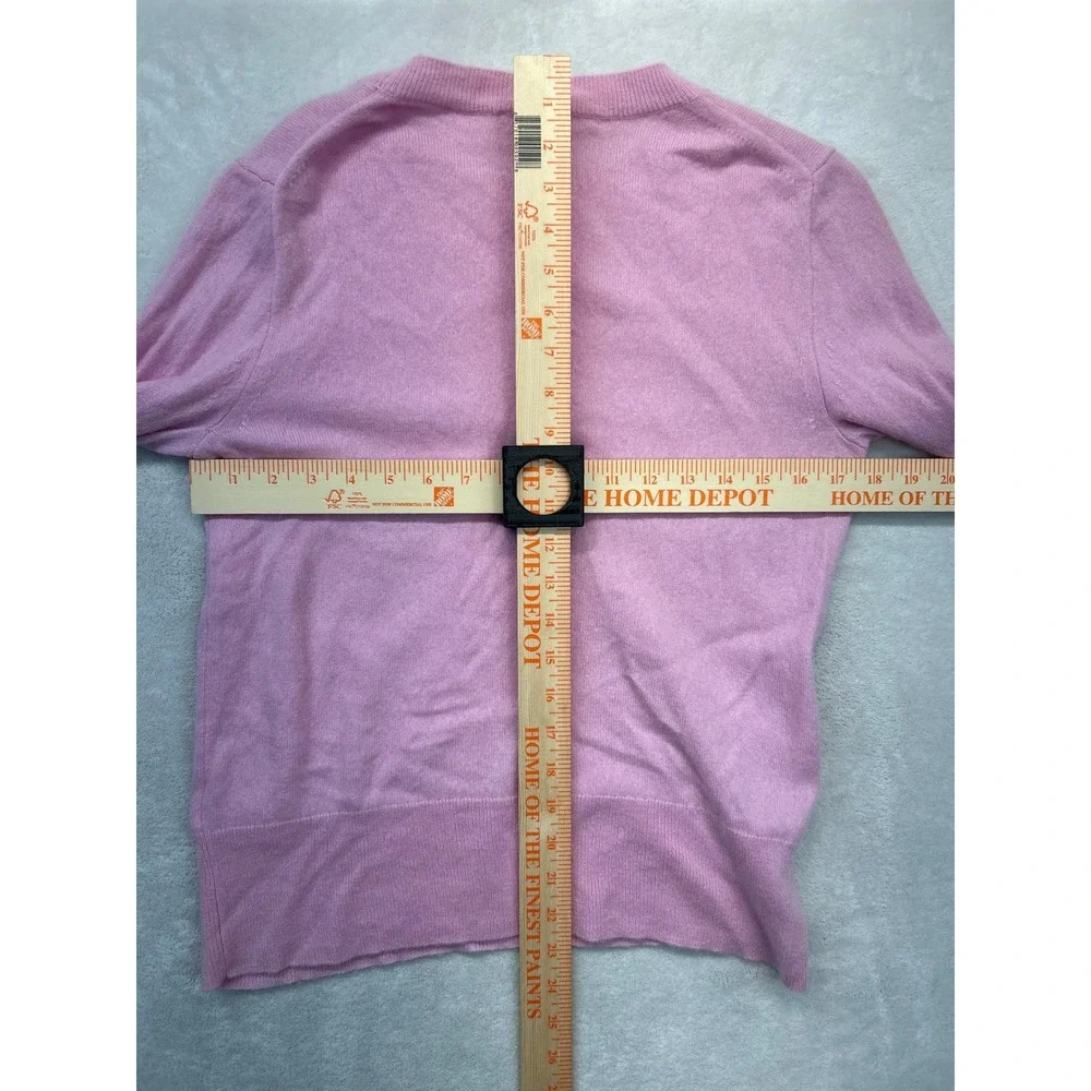 J. Crew Cashmere Sweater M Pink Long Sleeve Crewneck Ribbed Trim‎ Soft Knit